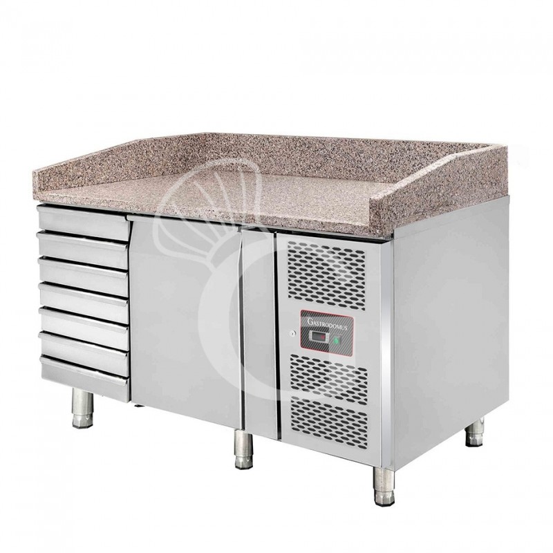 Mesa refrigerada para pizza 600X400 1 Puerta 7 Cajones 210 LT
