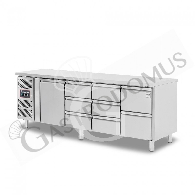 Mesa Refrigerada 8 Cajones 1 Puerta 700 mm -2°C/+8°C Motor a la Izquierda