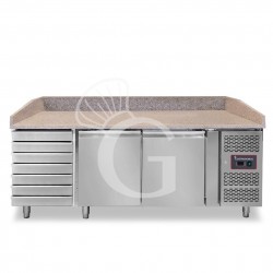 Mesa Refrigerada para pizza 600X400 2 Puertas 7 Cajones 390 LT