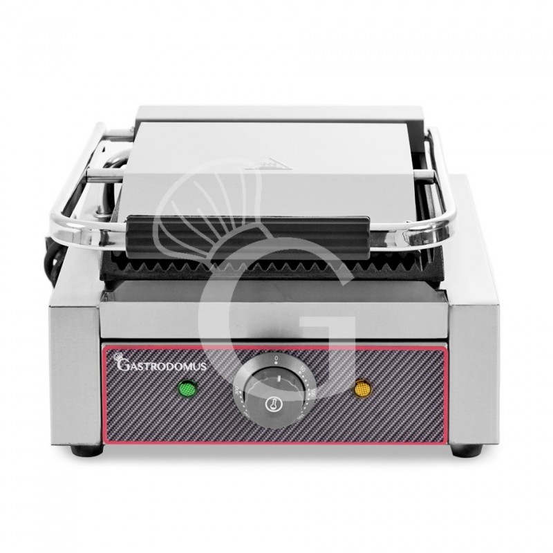 Sandwichera profesional simple ranurada de hierro fundido - L 310 mm x P 380 mm x A 210/520 mm