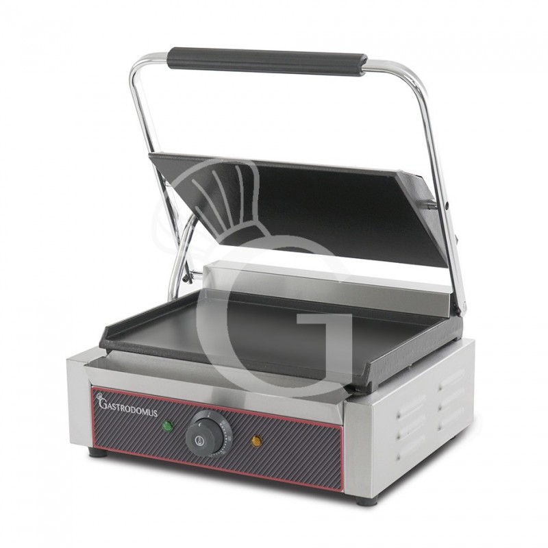 Sandwichera profesional simple lisa de hierro fundido - L 410 mm x P 380 mm x A 210/520 mm