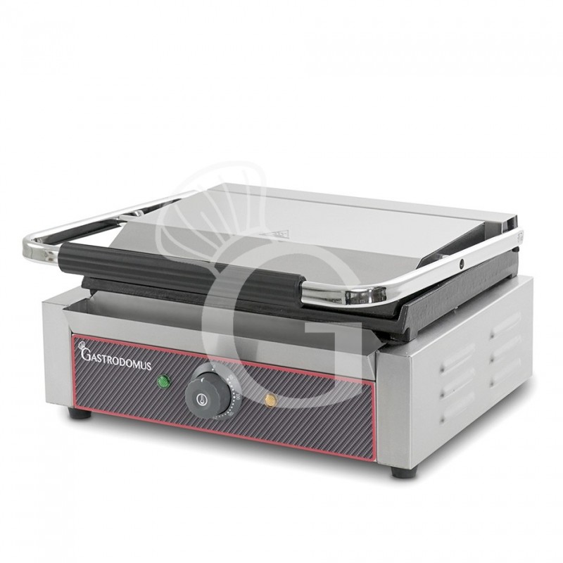 Sandwichera profesional simple lisa de hierro fundido - L 410 mm x P 380 mm x A 210/520 mm