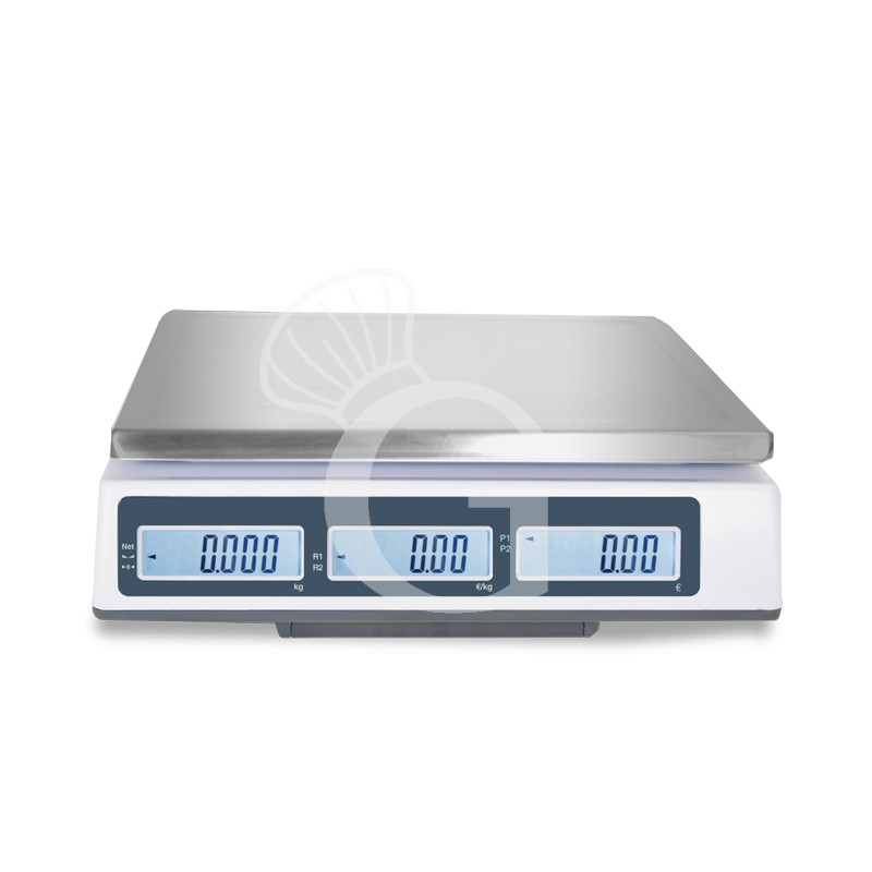 Báscula comercial sin columna capacidad de 15 kg precisión 2/5 g L 330 mm x P 345 mm x A 117 mm