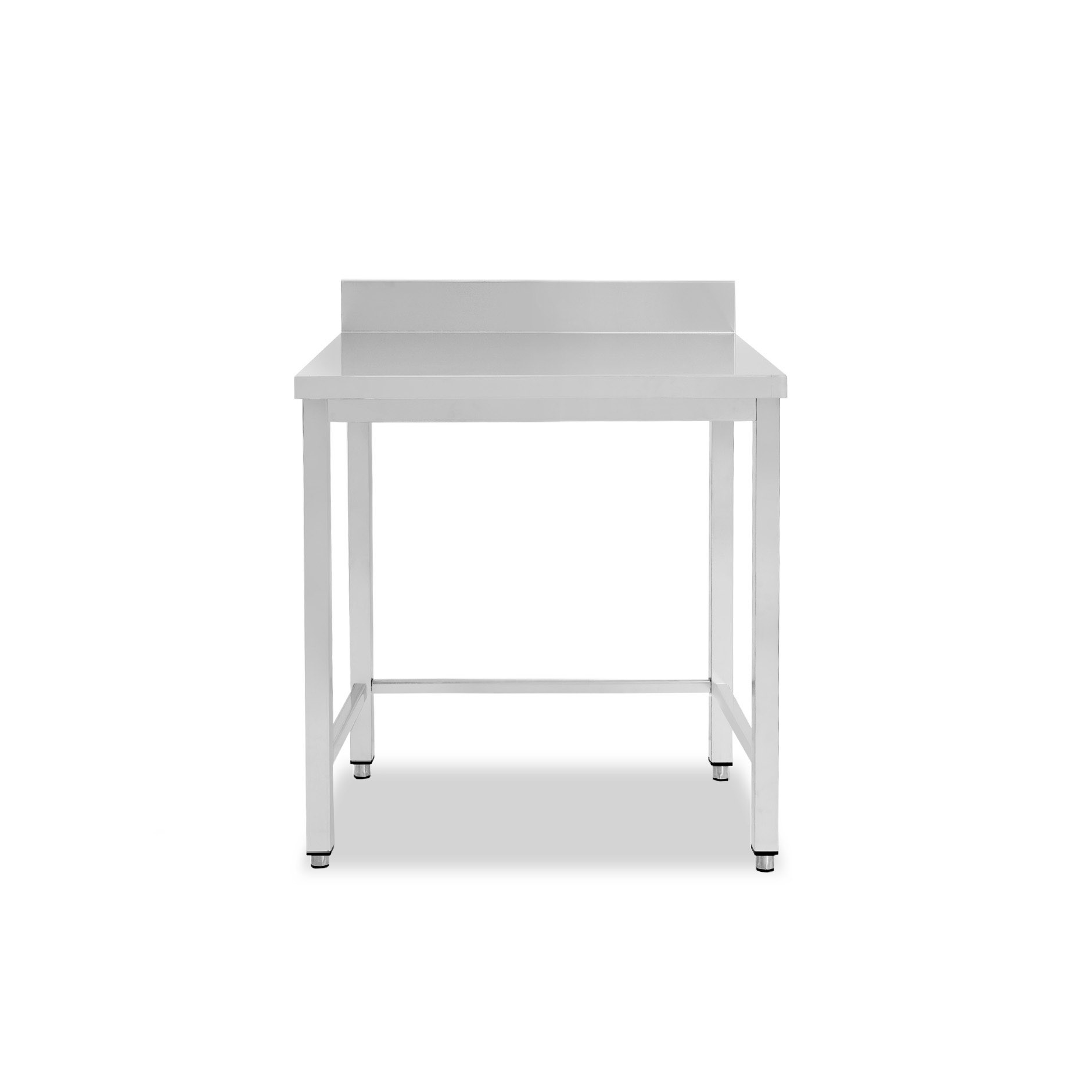 Mesa simple de acero inox con peto y L 400 mm x P 800mm x H 950 mm