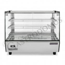 Vitrina Caliente inox con cristal 3 estantes +30ºC/+90ºC 160LT L 856 mm x P 568 mm x H 686 mm