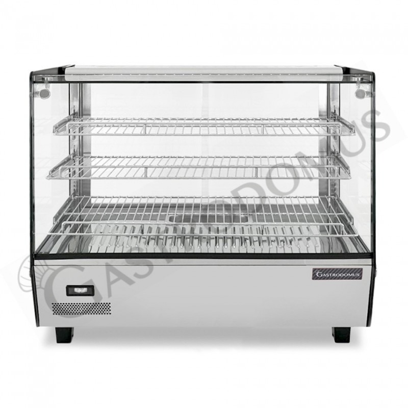 Vitrina Caliente inox con cristal 3 estantes +30ºC/+90ºC 160LT L 856 mm x P 568 mm x H 686 mm