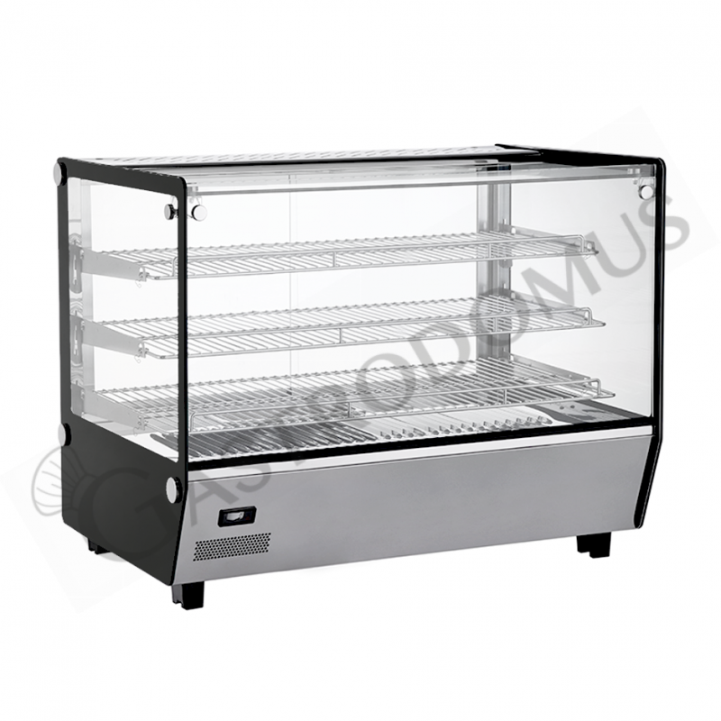 Vitrina Caliente inox con cristal 3 estantes +30ºC/+90ºC 160LT L 856 mm x P 568 mm x H 686 mm