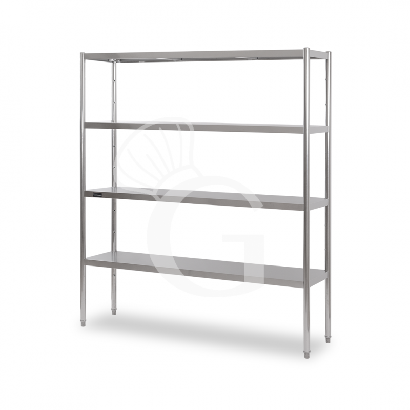 Estantería de pie de acero inoxidable 4 estantes L 2000 x P 400 x A 1800 mm
