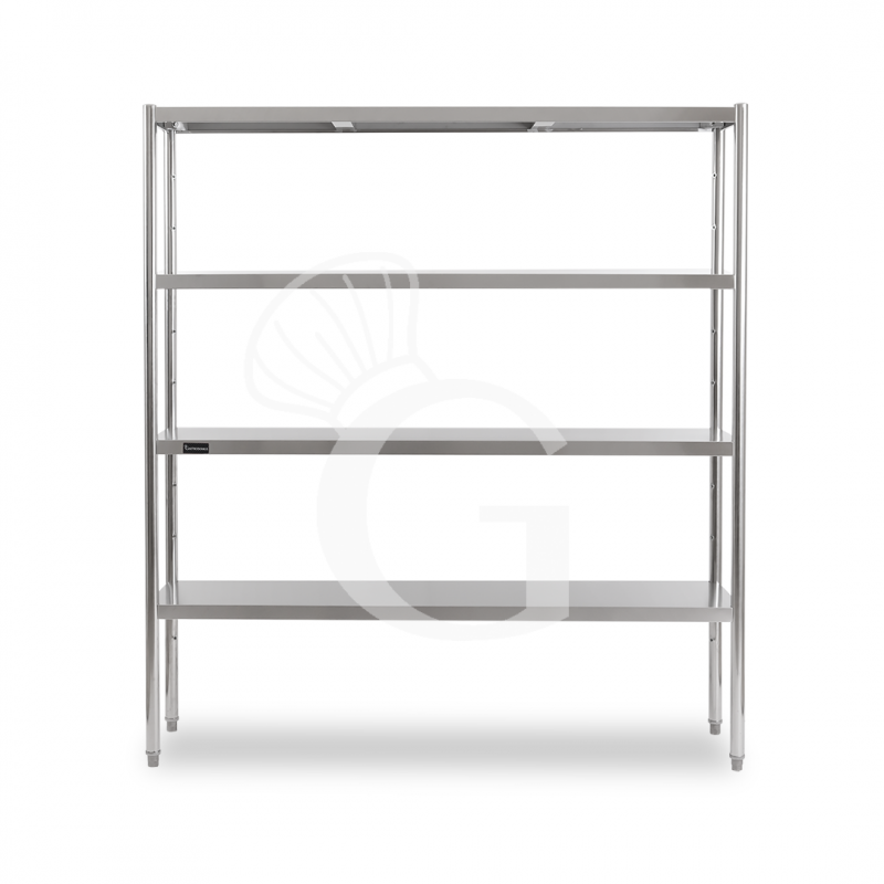Estantería de pie de acero inoxidable 4 estantes L 2000 x P 400 x A 1800 mm