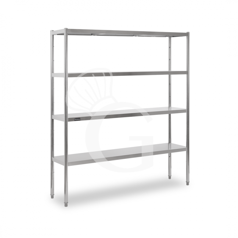 Estantería de pie de acero inoxidable 4 estantes L 2000 x P 400 x A 1800 mm