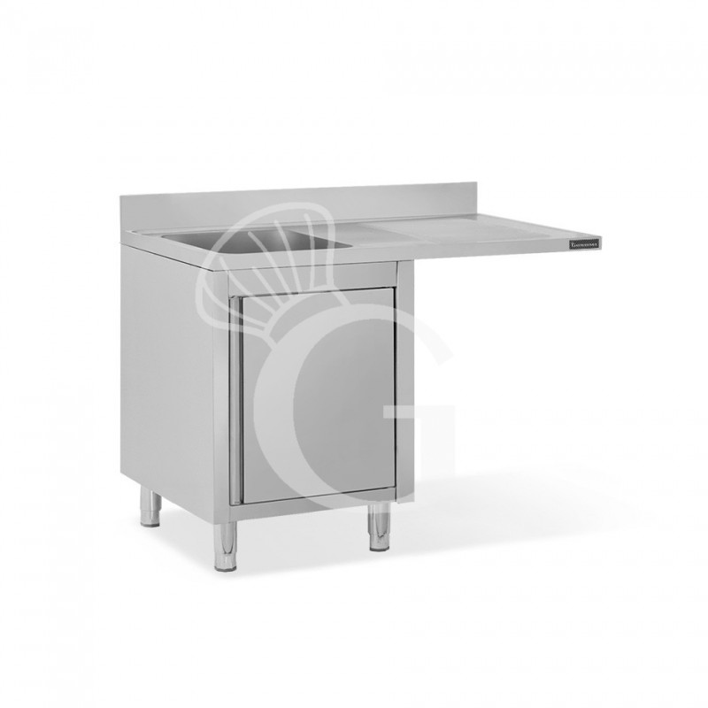 Fregadero con mueble y hueco para lavavajillas, 1 cubeta, escurridor a la derecha L 1200 mm x P 700 mm x A 950 mm
