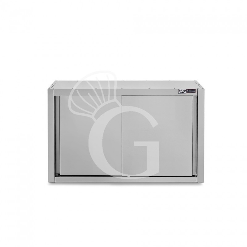 Armario de pared inox con escurridor, 2 puertas correderas, 1 estante perforado, L 1200 mm x P 400 mm x A 800 mm
