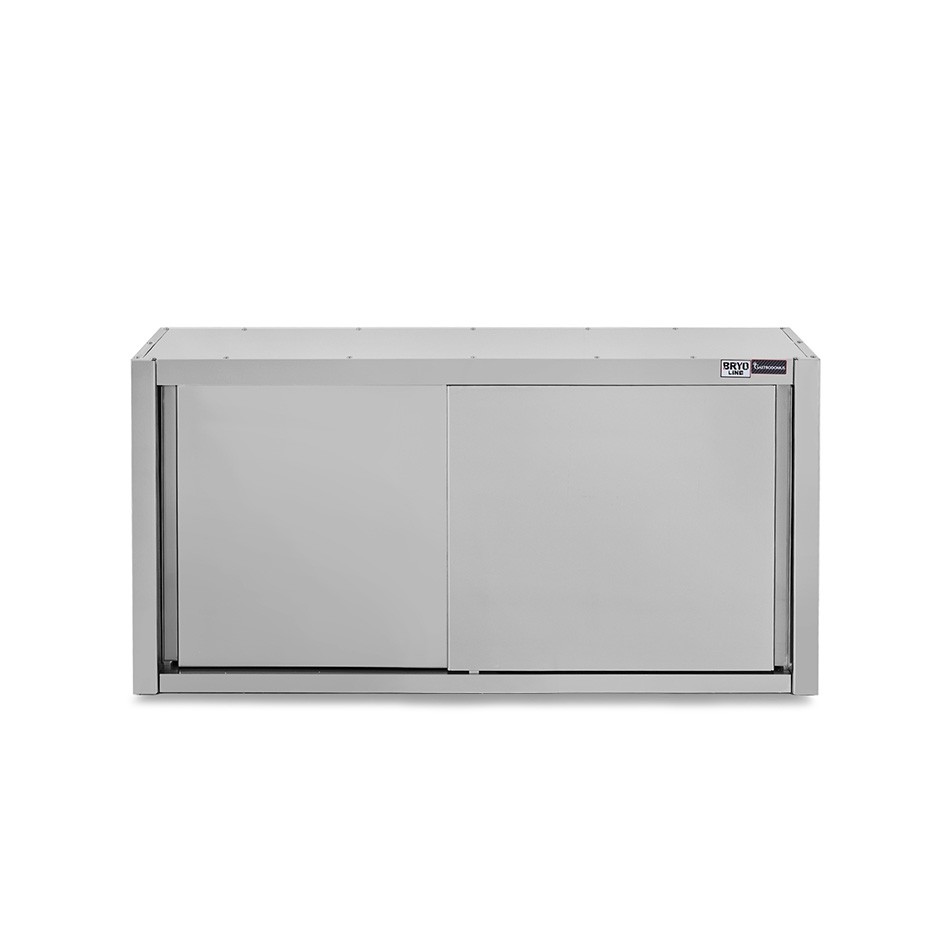 Armario de pared inox con escurridor, 2 puertas correderas, 1 estante perforado, L 1600 mm x P 400 mm x A 800 mm