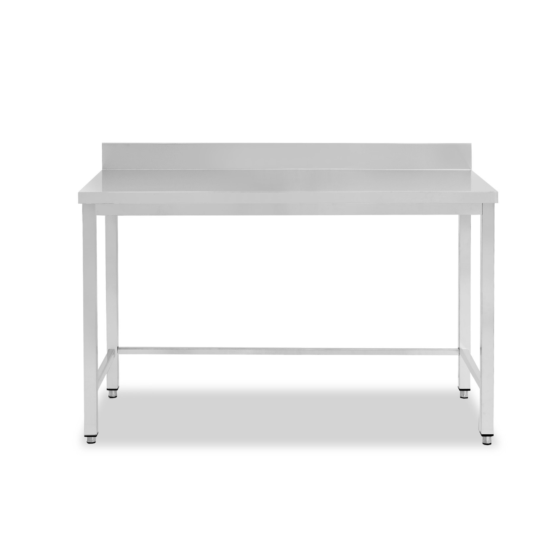 Mesa de acero inoxidable con peto trasero L 1500 mm x P 600 mm x A 950 mm