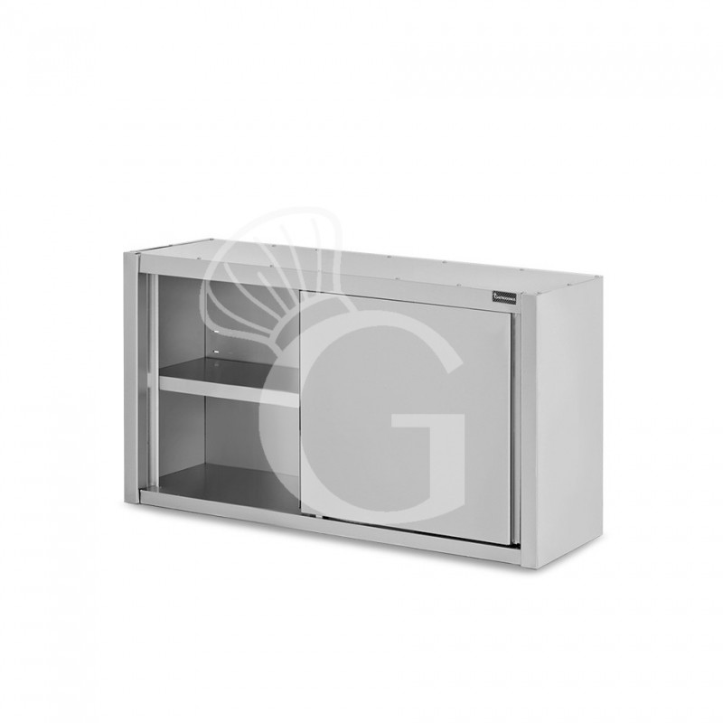 Armario de pared con puertas correderas inox con 1 estante, L 1400 mm x P 400 mm x A 800 mm