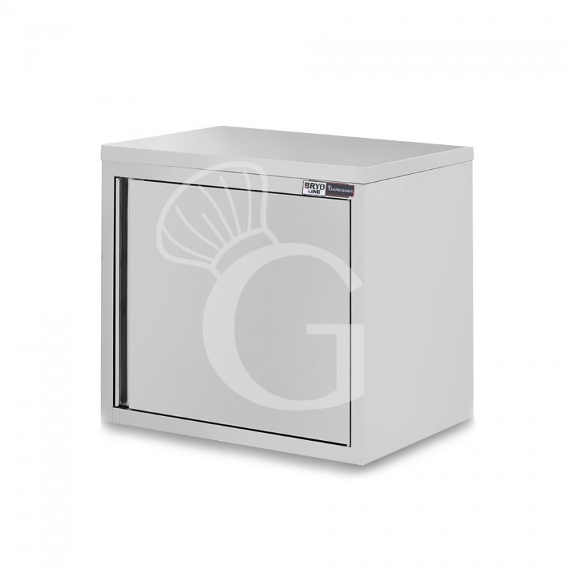 Armario de pared de acero inoxidable con 1 puerta batiente y 1 estante, L 500 mm x P 400 mm x A 800 mm