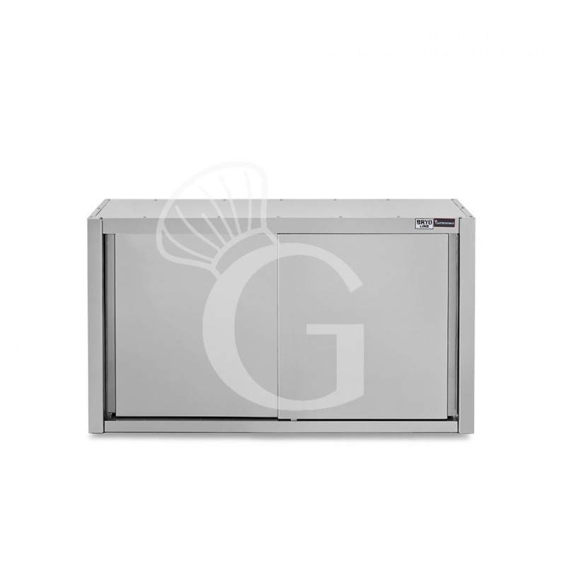 Armario de pared inox con escurridor, puertas correderas, 2 estantes perforados, L 1400 mm x P 400 mm x A 1000 mm