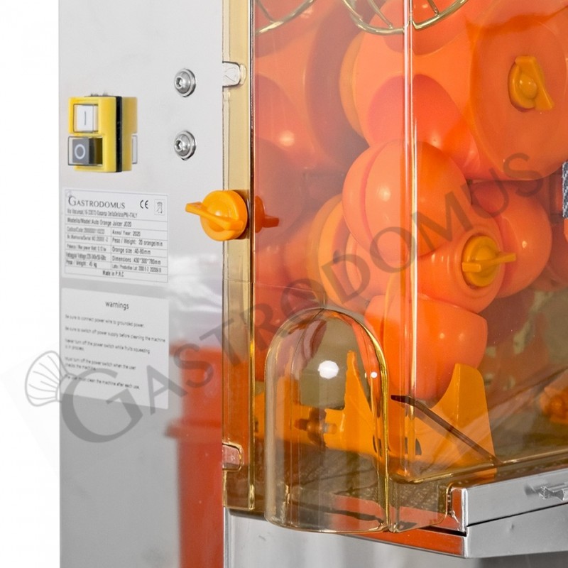 Exprimidor de naranjas automático profesional monofásico 0,12 Kw, producción por minuto 20 naranjas