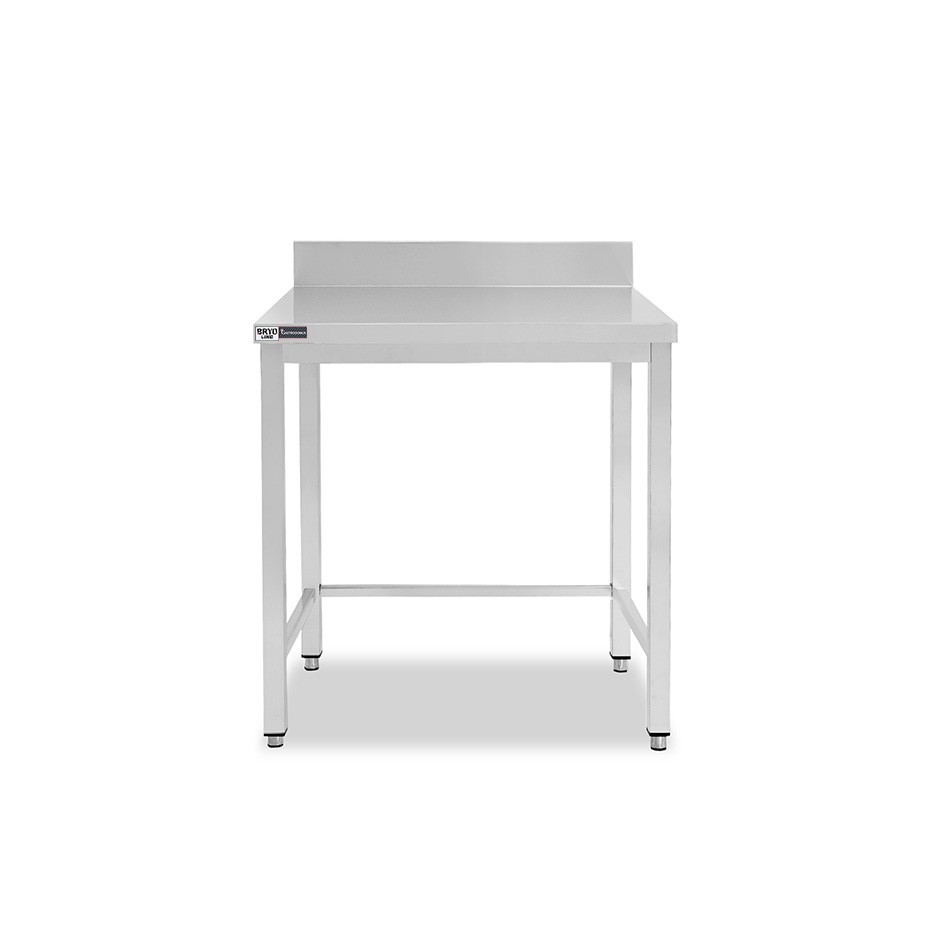 Mesa de acero inoxidable con peto trasero L 400 mm x P 600 mm x A 950 mm