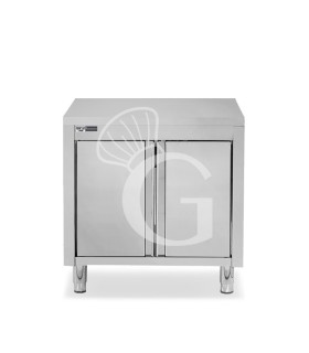 Mesa mural de acero inoxidable 1 puerta batiente L 800 mm x P 600 mm x A 850 mm