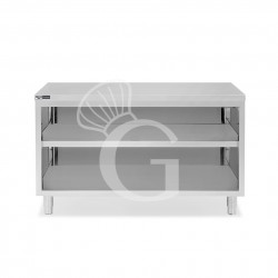 Mesa contrabarra de acero inoxidable con 2 estantes L 1800 mm x P 600 mm x A 865 mm