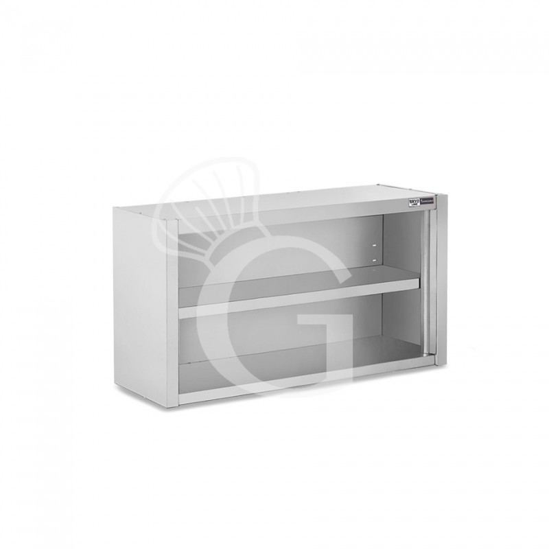 Armario de pared de acero inoxidable con 1 estante, L 1300 mm x P 400 mm x A 660 mm