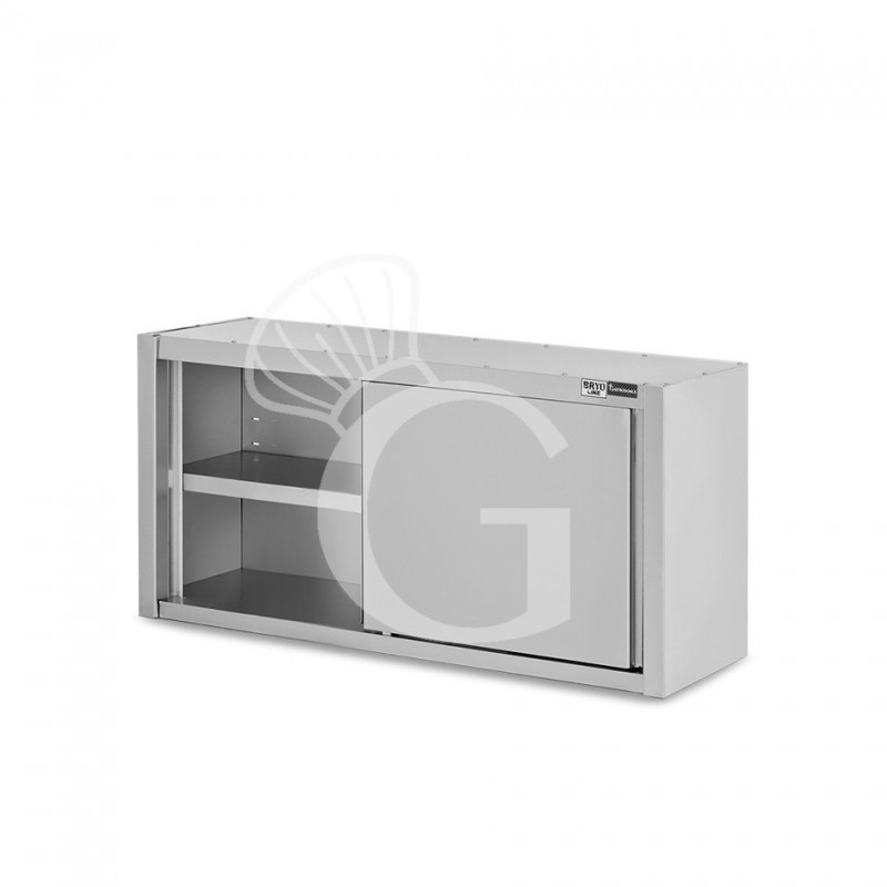 Armario de pared con puertas correderas inox con 1 estante, L 1600 mm x P 400 mm x A 660 mm