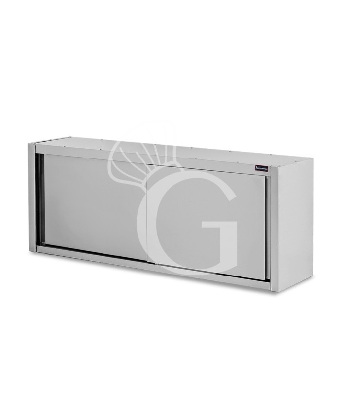 Armario de pared con puertas correderas inox con 1 estante, L 2000 mm x P 400 mm x A 660 mm