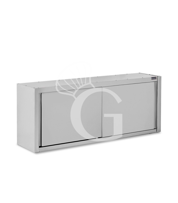 Armario de pared con puertas correderas inox con 1 estante, L 2000 mm x P 400 mm x A 660 mm