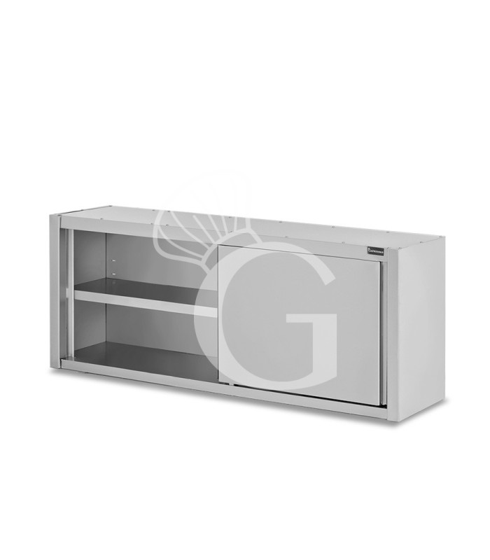 Armario de pared con puertas correderas inox con 1 estante, L 2000 mm x P 400 mm x A 660 mm