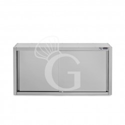 Armario de pared con puertas correderas inox con 2 estantes, L 1600 mm x P 400 mm x A 1000 mm