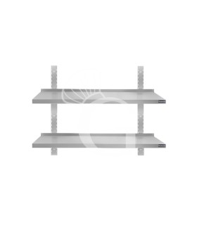 Estante de pared doble de acero inoxidable L 600 mm x P 400 mm x A 700 mm