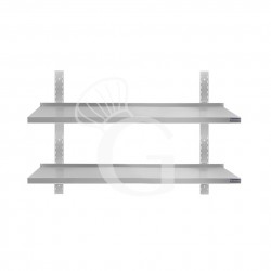 Estante de pared doble de acero inoxidable L 1200 mm x P 400 mm x A 700 mm