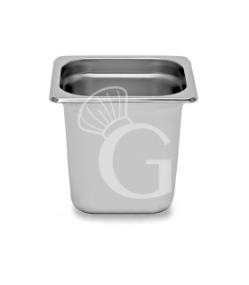Cubeta de acero inoxidable GN1/6 L 176 mm X P 162 mm X A 200 mm, 6 LT