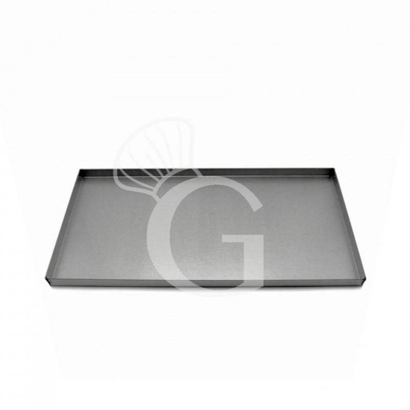 Molde rectangular de chapa aluminizada para pizza L 360 mm x P 500 mm x A 20 mm