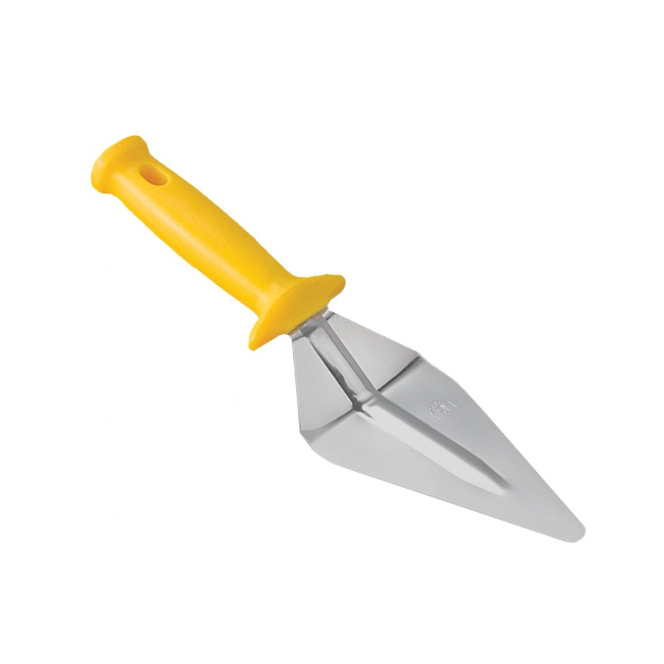 Pala triangular para pizza de acero inoxidable con hoja de 100 X 150 mm