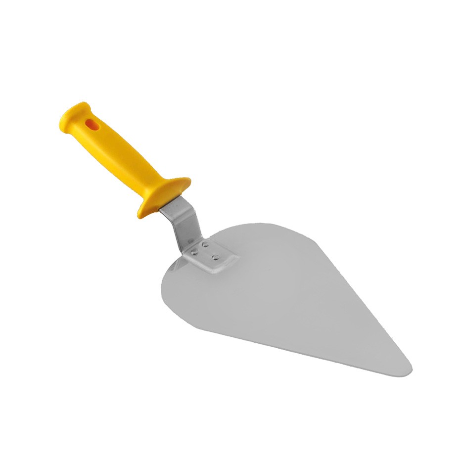 Pala triangular para pizza de acero inoxidable con hoja de 150 X 250 mm