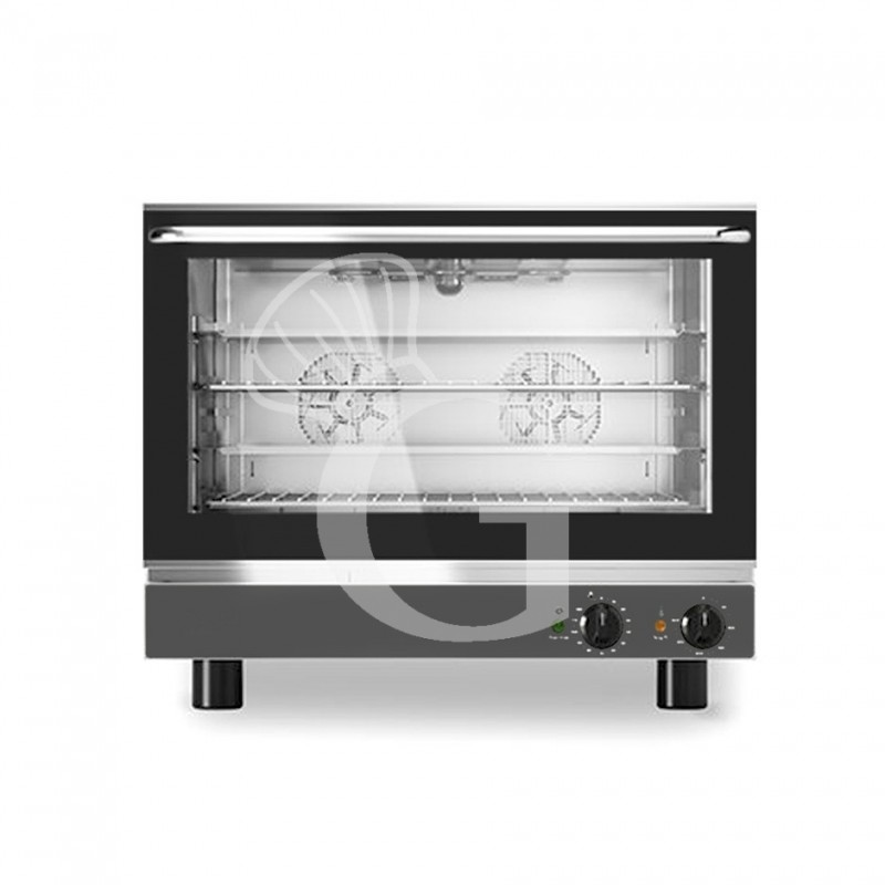 Horno eléctrico de convección para pastelería con humidificador, controles mecánicos, trifásico para 4 bandejas 600x400 mm