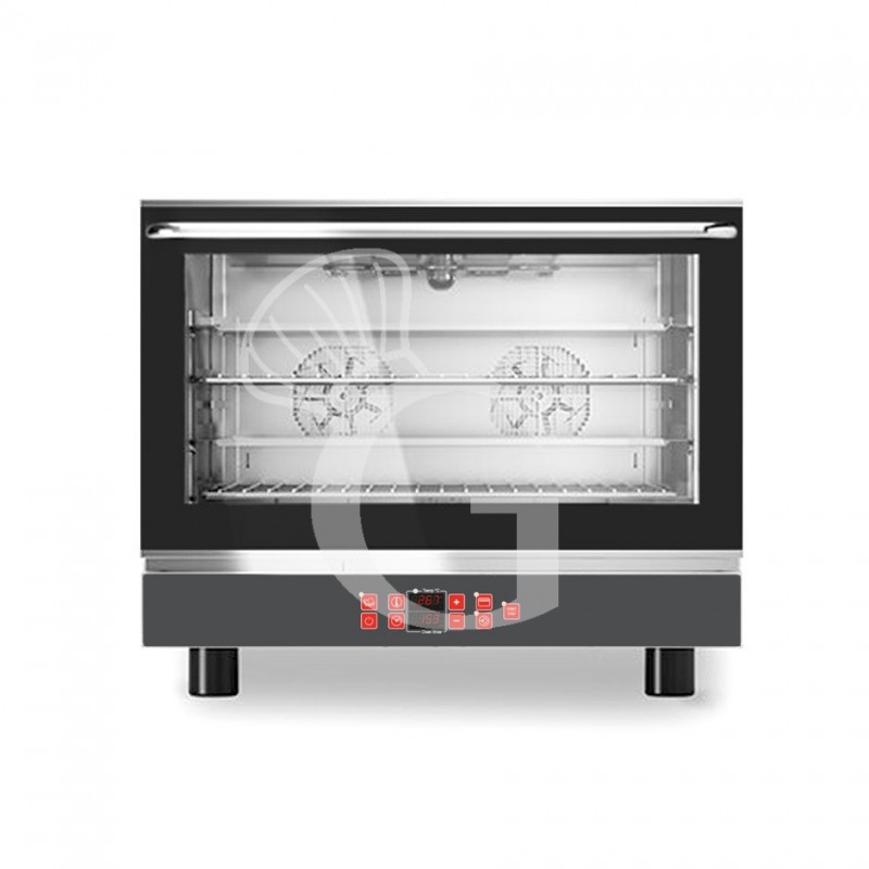 Horno eléctrico de convección para pastelería, humidificador y grill, control electrónico, 4 bandejas 600X400 mm