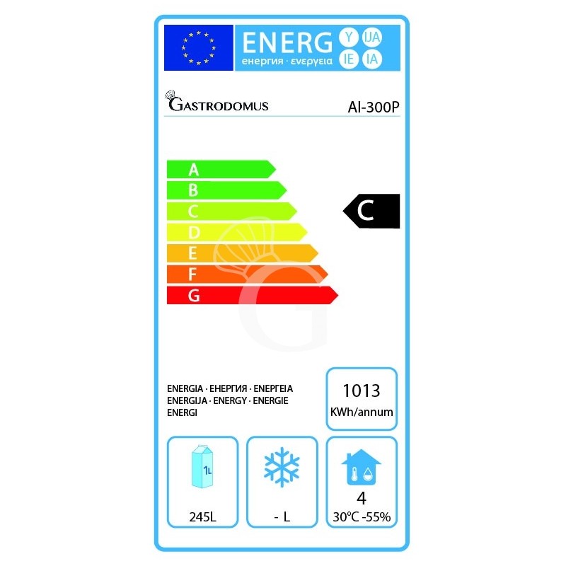Arcón congelador estático 273 LT Temperatura -18°C clase de eficiencia energética C