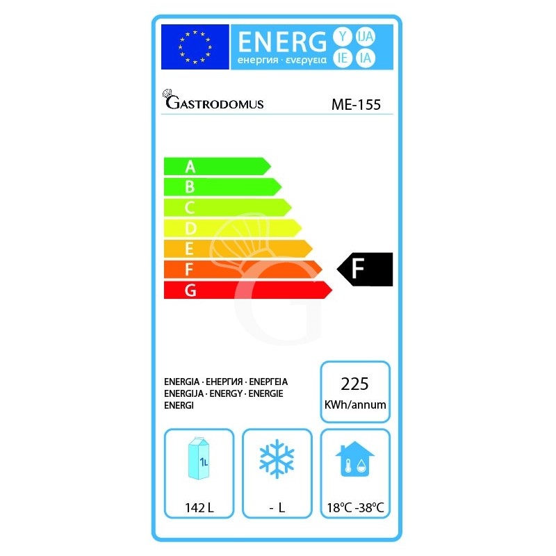 Arcón congelador 148 LT, Temperatura -18°C, Clase de eficiencia energética C