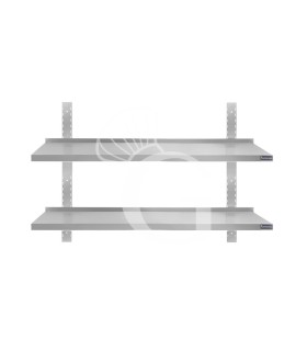 Estante de pared doble de acero inoxidable L 900 mm x P 400 mm x A 700 mm