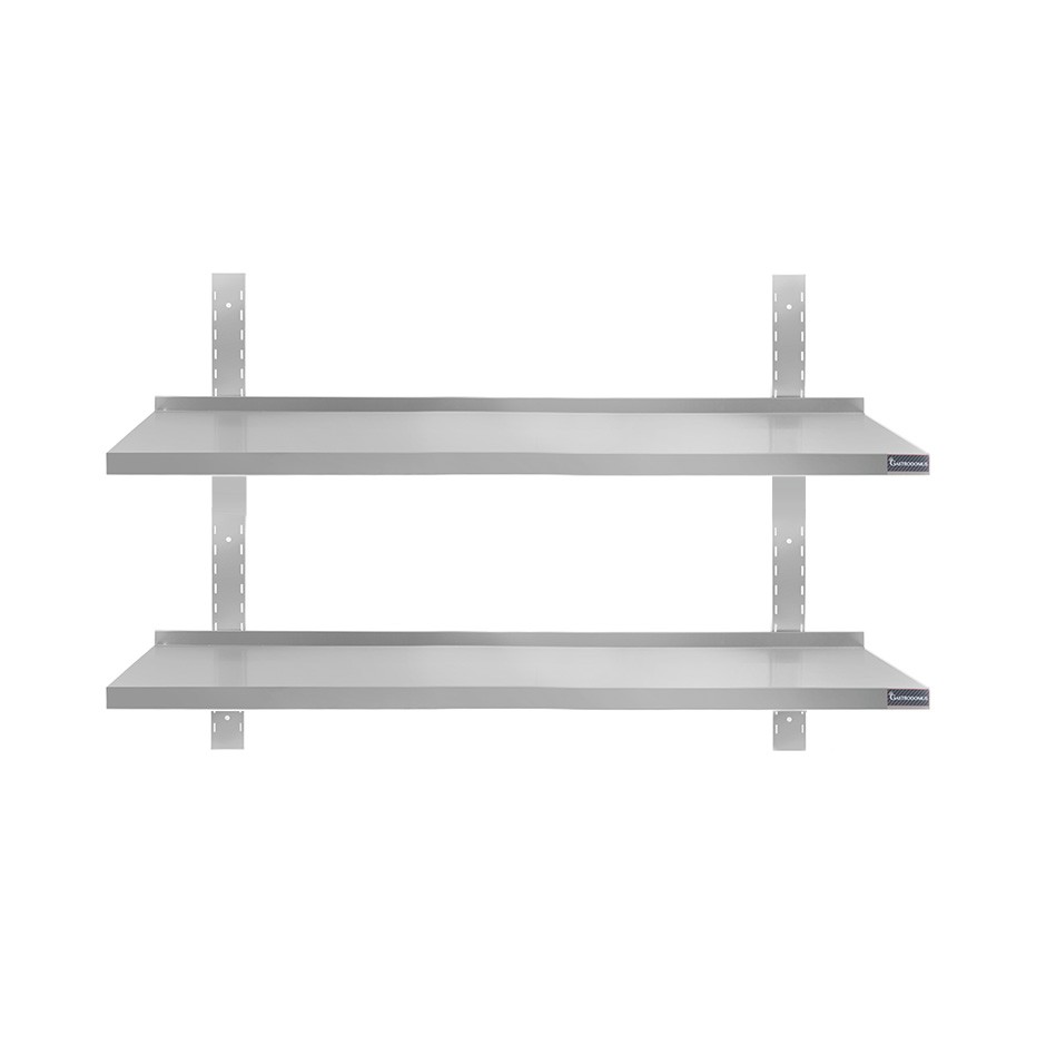 Estante de pared doble de acero inoxidable L 900 mm x P 400 mm x A 700 mm