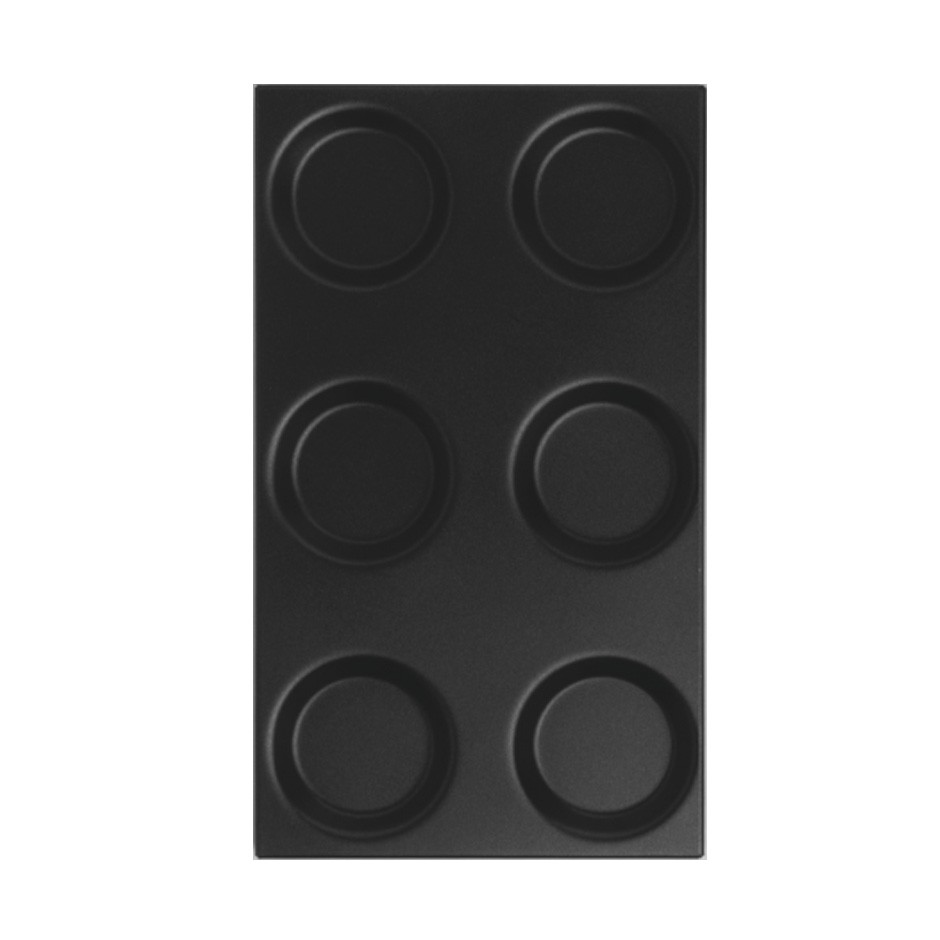 Bandeja rectangular de aluminio para tartaletas GN2/1 L 650 mm X P 530 mm, diámetro 120 mm