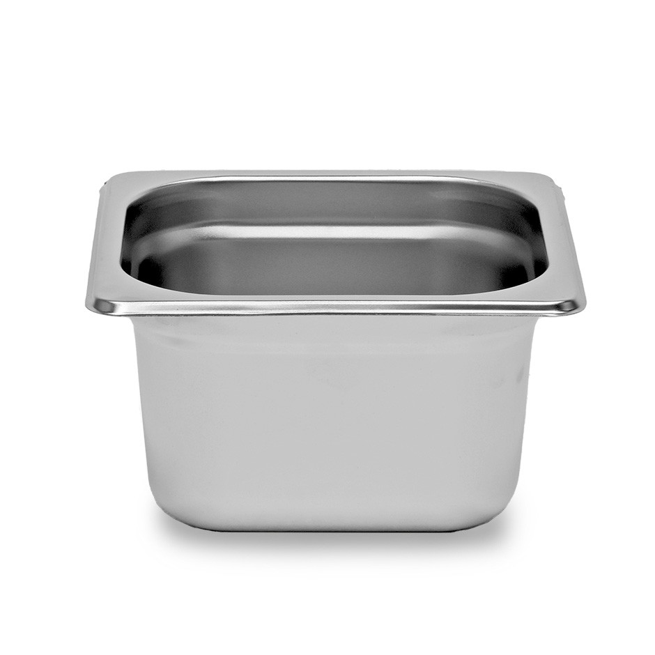 Cubeta de acero inoxidable GN1/6 L 176 mm X P 162 mm X A 100 mm, 1,6 LT