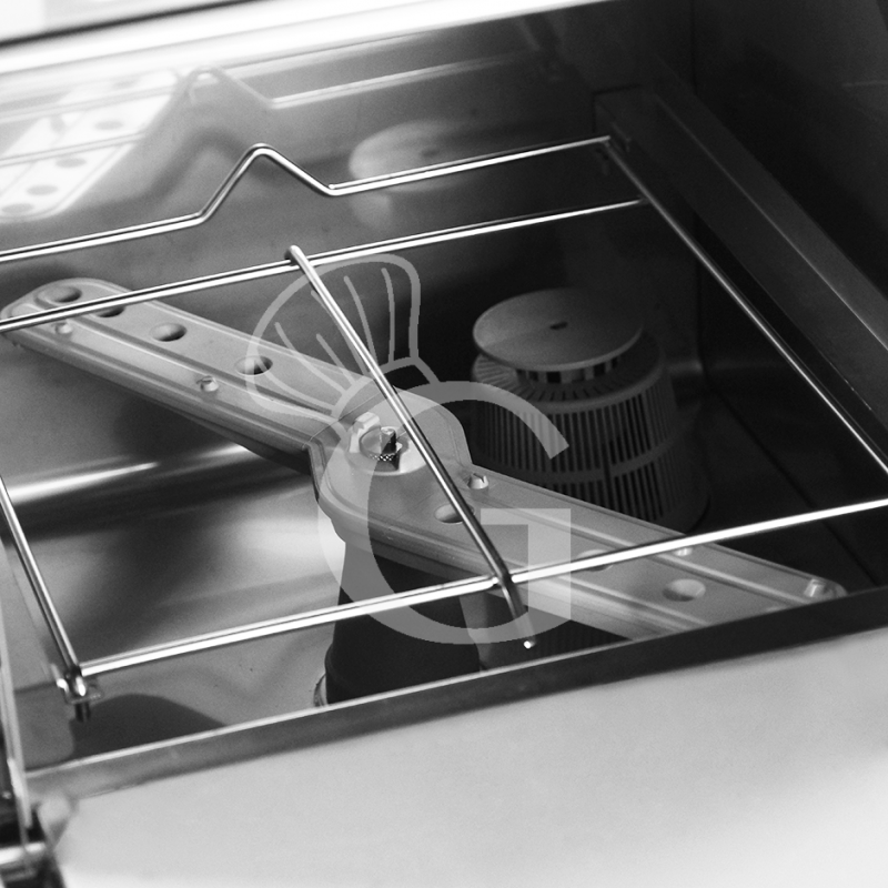 Lavavasos electromecánico monofásico con cesta Ø35mm x A 200mm, dosificador de detergente y de abrillantador, doble pared