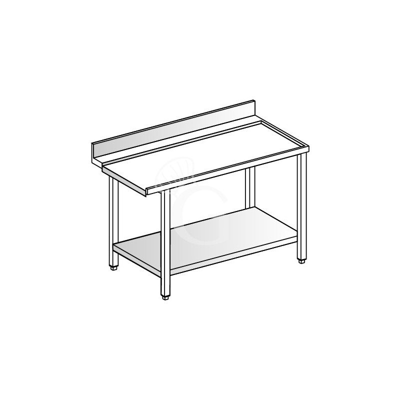Mesa de salida derecha con estante y peto L 800 mm
