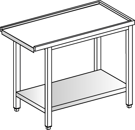 Mesa de salida izquierda con estante inferior L 1000 mm