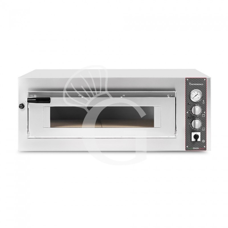Horno eléctrico con 1 cámara controlada mecánicamente para 4 pizzas de 350 mm de diámetro