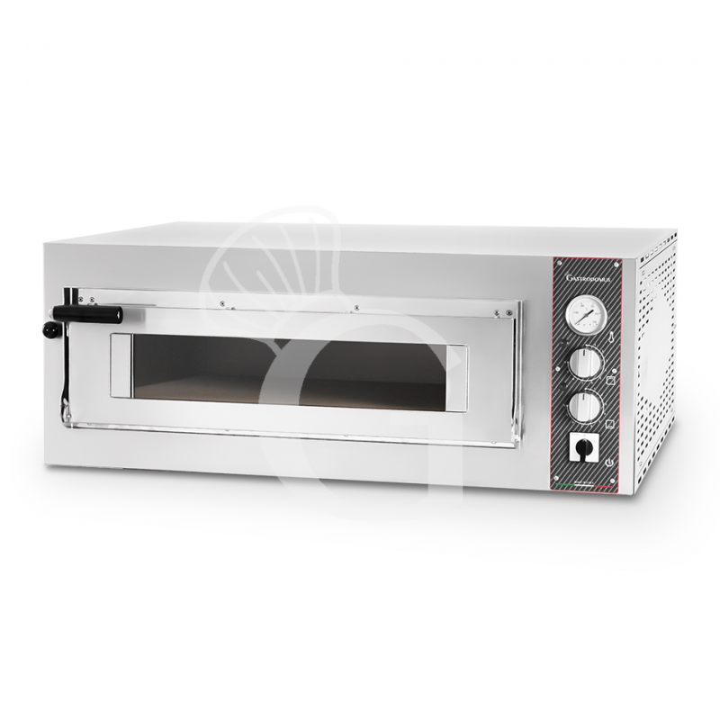 Horno eléctrico con 1 cámara controlada mecánicamente para 4 pizzas de 350 mm de diámetro